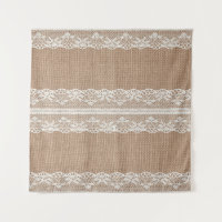 Brawn Burlap Off-White Lace Textur