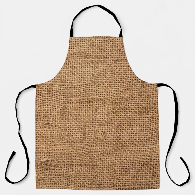 Brawn Burlap Tuch Sack Textur Schürze (Vorderseite)