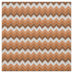 Brawn Burnt Orange White Ikat Zigzag Kunstmuster Stoff