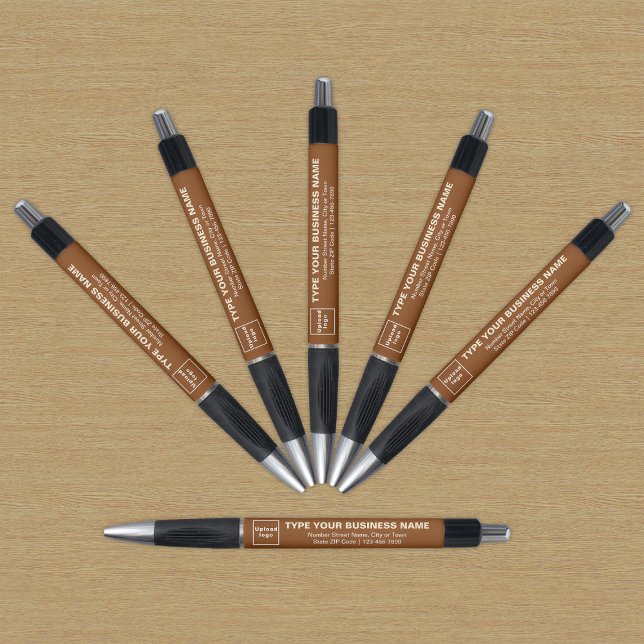 Brawn Business Brand on Pen Kugelschreiber (Pen with brown barrel and your business brand)