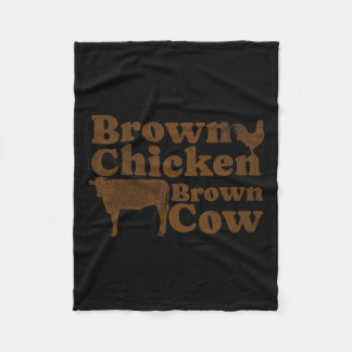 Brawn Chicken Brown Cow 1970er Jahre Music Bow Chi Fleecedecke