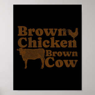 Brawn Chicken Brown Cow 1970er Jahre Music Bow Chi Poster