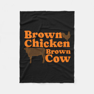 Brawn Chicken Brown Kuh Retro Musik Bow Chicka Wow Fleecedecke