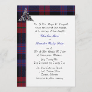 Brawn Clan Tartan Kariert Hochzeit Einladung