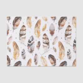 Brawn Cream Tribal Native Feathers Seidenpapier