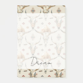 Brawn Cream Tribal Native Feathers Skulls Post-it Klebezettel