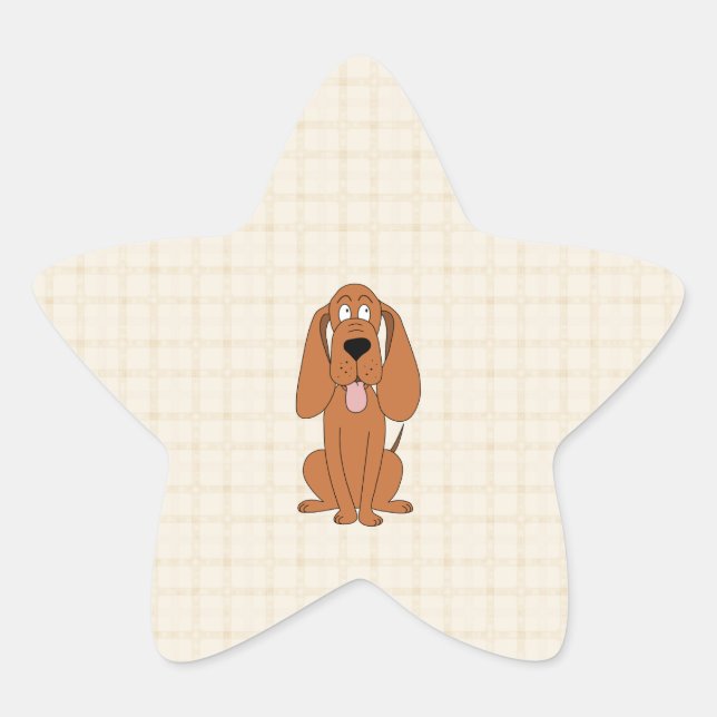 Brawn Dog Cartoon. Hund. Stern-Aufkleber (Vorderseite)