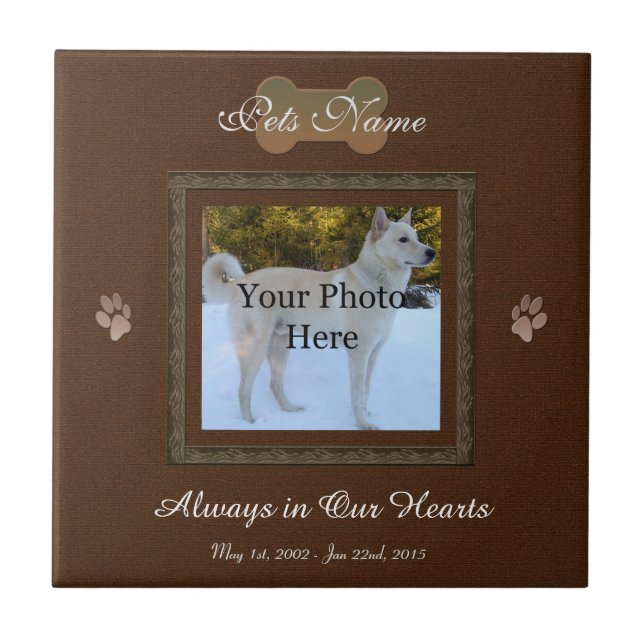 Brawn Elegant Dog oder Cat Memorial Fliese (Vorderseite)