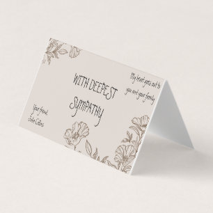 Brawn Elegant Floral Folded Sympathy Card