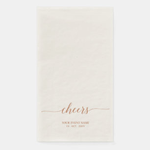 Brawn Elegant Script Lettering Cheers Fall Event Serviette
