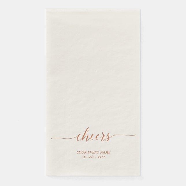 Brawn Elegant Script Lettering Cheers Fall Event Serviette (Vorderseite)
