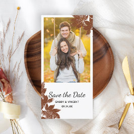 Brawn Fall Maple Leaf Briefmarke Hochzeit speicher Save The Date