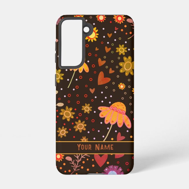 Brawn Floral Inspirivity Customized Samsung Case Galaxy Hülle (Rückseite)