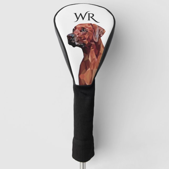 Brawn Geometric Dog Monogramm Golf Headcover (Vorderseite)
