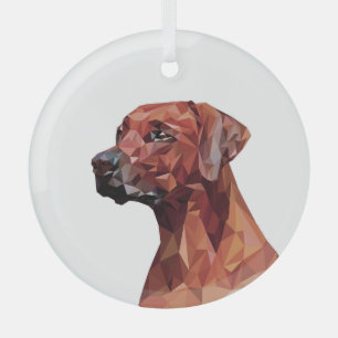Brawn Geometric Dog Ornament Aus Glas