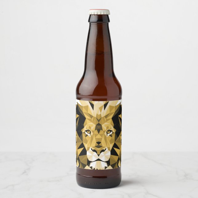 Brawn Geometric Lion Bierflaschenetikett (Vorderseite)