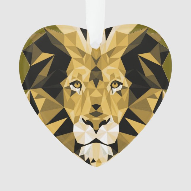 Brawn Geometric Lions Head Ornament (Vorderseite)