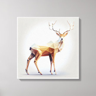 Brawn Geometric Low Poly Deer Leinwanddruck