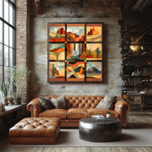 Brawn Gerahmt Desert Art Grid - Geometrische Lands