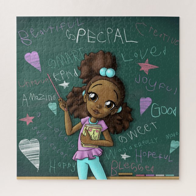 Brawn Girl und positive Worte Puzzle (Vertikal)