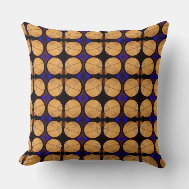 Brawn Globe Lit Background Blue Throw Kissen (Vorderseite)