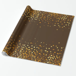 Brawn Gold Glitzer Confetti Imitate Fossilienfisch Geschenkpapier