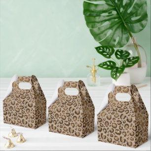 Brawn Gold Glitzer Leopard Print Geschenkschachtel
