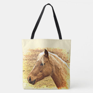 Brawn Gold Horse in Sun Animal Tote Bag