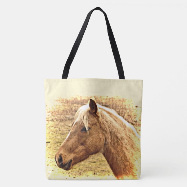 Brawn Gold Horse in Sun Animal Tote Bag (Vorderseite)