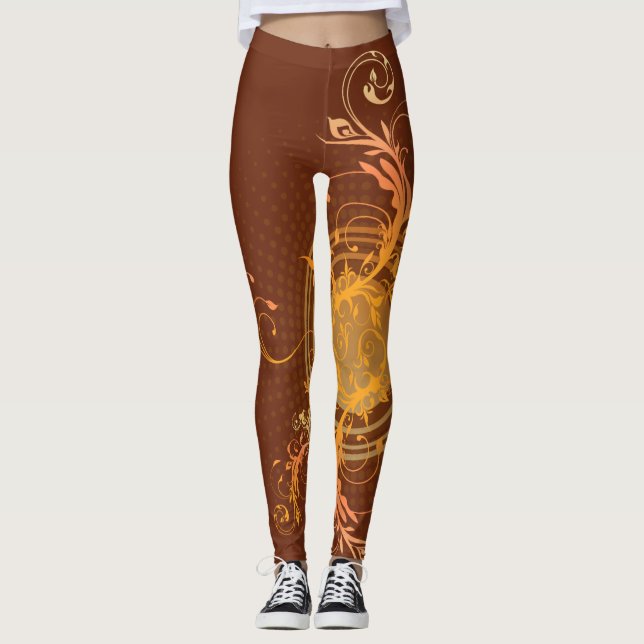 Brawn Gold Swirl Leggings (Vorderseite)
