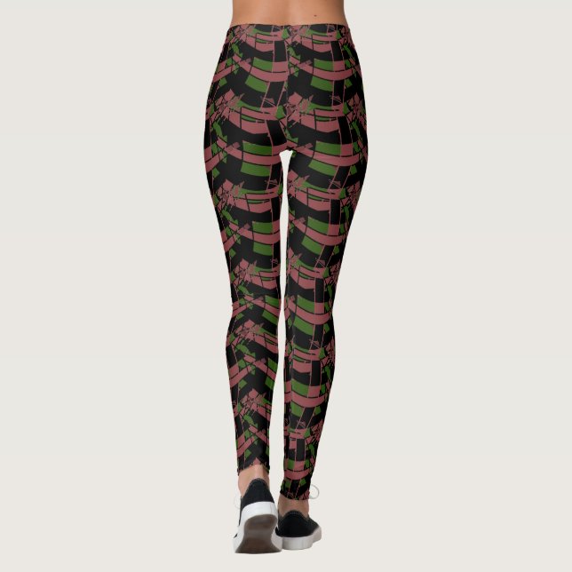 Brawn Green & Black Abstrakt Yoga Lady Leggings (Rückseite)