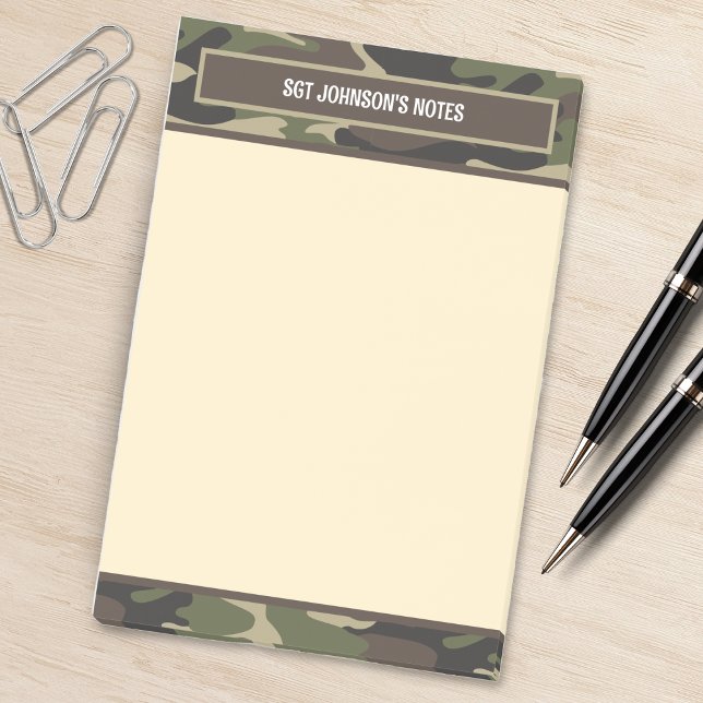 Brawn & Green Camouflage Army Fatigue Camouflage Post-it Klebezettel (military camo army fatigue camouflage notepad)
