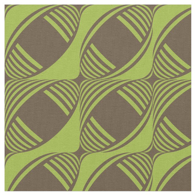 Brawn & Green Funky Mitte des Jahrhunderts Moderne Stoff (Nahaufnahme)