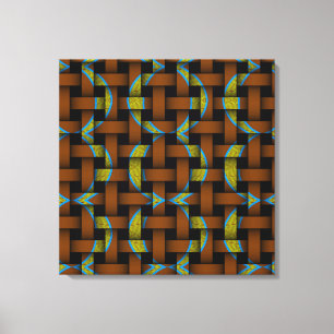 Brawn Green Tribal Art Muster Weave Leinwand