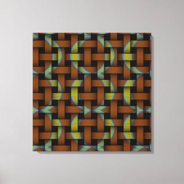 Brawn Green Tribal Art Muster Weave Leinwand (Vorderseite)