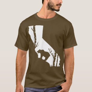 Brawn Grizzles Bear Jagd - KALIFORNIEN Landkarte H T-Shirt