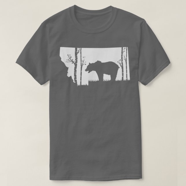 Brawn Grizzles Bear Junting - Montana map Hunter T-Shirt (Design vorne)