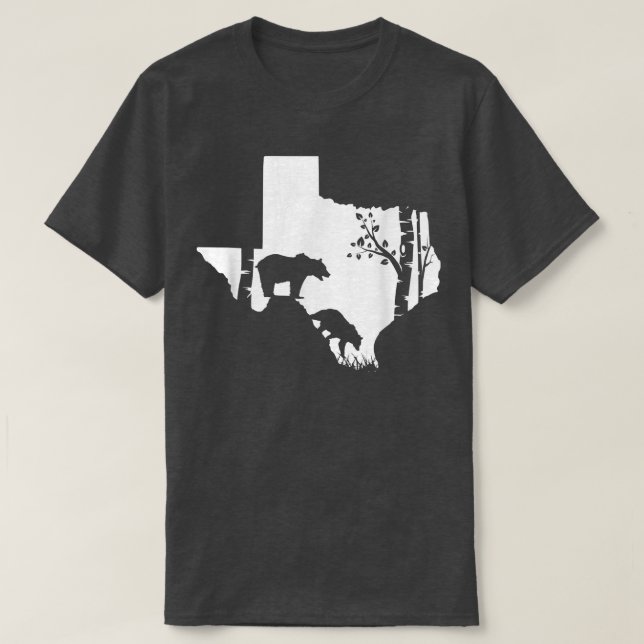Brawn Grizzles Bear Junting - TEXAS map Hunter T-Shirt (Design vorne)