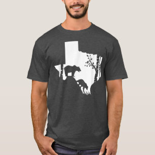 Brawn Grizzles Bear Junting - TEXAS map Hunter T-Shirt