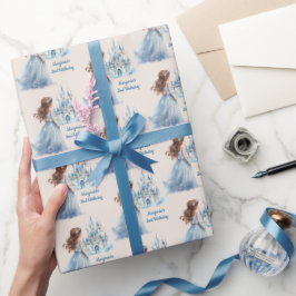 Brawn Hair Princess and Castle Geschenkpapier