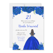 Brawn Hair Princess Blue Floral Geburtstagsparty