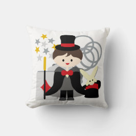 Brawn Haired Boy Magician Pillow Kissen