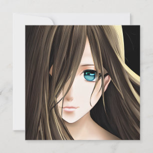 Brawn Hairs Blue Mit Augen Anime Girl