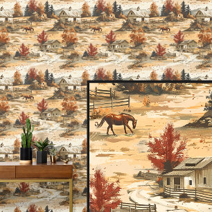 Brawn Horse Autumn Ranch Tapete
