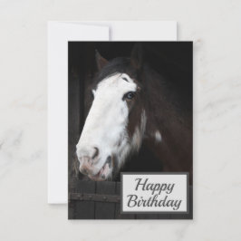 Brawn Horse on Farm Happy Birthday Card Karte