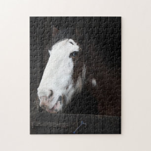 Brawn Horse on Farm Nur ein Mädchen, das Pferde Li Puzzle