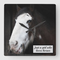 Brawn Horse on Farm Nur ein Mädchen, das Pferde Li