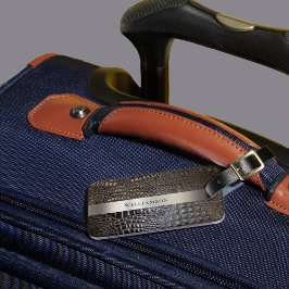 Brawn Ivory Reptile Digital Leather Titanium Metal Gepäckanhänger