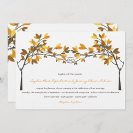 Brawn Knotted Liebe Trees Herbst Hochzeit Einladung