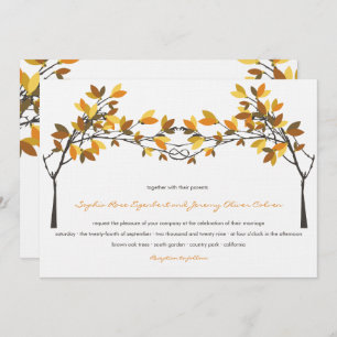 Brawn Knotted Liebe Trees Herbst Hochzeit Einladung